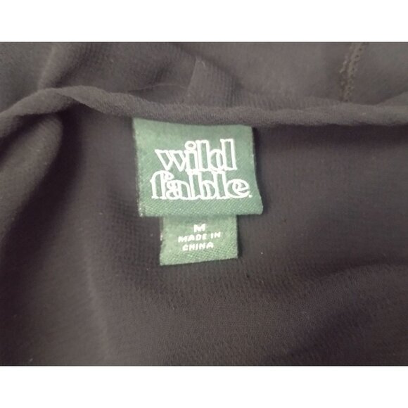 Wild Fable Sheer Ruffle Babydoll Peplum Top Size M Whimsigoth Double Tie - Picture 6 of 6